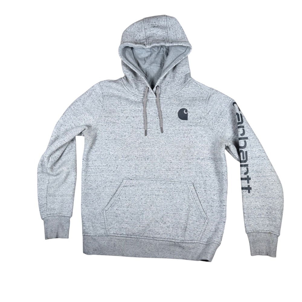 Carhartt Girls Gray Speckled Relaxed Fit Pullover Hoodie Size M 8-10 102791 E07